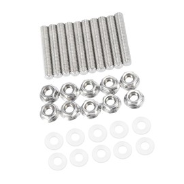 A ABSOPRO 10pcs Stainless Steel Exhaust Manifold Bolt Stud Hardware for Car Durable Material Item Replacement