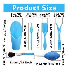 bociloy 6Pcs Mini Succulent Tools Set, Garden Hand Tools Kit for Indoor Plant Care, Succulent Bonsai Miniature Garden Tool Set, Small Gardening Tools for Transplanting Digging Planting, Blue