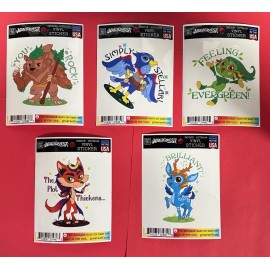 Wunuvakind 5 - MAGIQUEST BERAXUS TELLTAIL FOLI SPRINGBUCK FARFEATHER 3.5" VINYL STICKERS