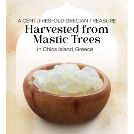 Cerez Pazari Natural Mastic Gum 0.88 oz (25g), Greek Chios Pure Resin, Sugarless Gum Made From Resin Of Mastiha Trees, Jaw Exerciser, Vegan, Non-GMO