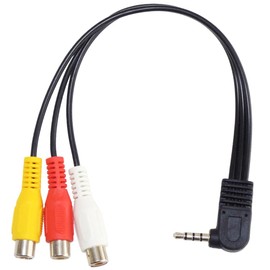 KAUMO RCA to 4 Pole 3.5mm Mini Plug Converter Cable Video Cable