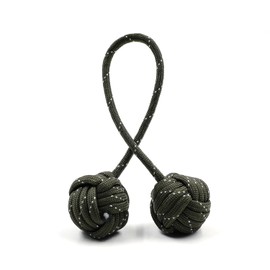 XFEDCFLL Begleri, Worry Fidget Beads, Skill or Fidget Toy for Fingers, Hand Woven Parachute Cord/Solid Steel Ball Beads, EDC Gear for Beginners (Green), No Gemstone