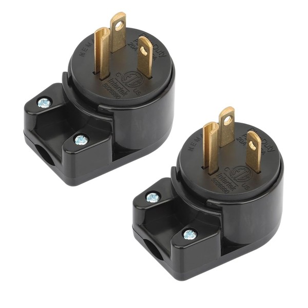 ACBROAD [2-Pack] Right Angle ETL Certified USA Canada 3Pole Male