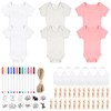 60/110/220 Pcs DIY Baby Bibs Bodysuit Set Baby Shower Game