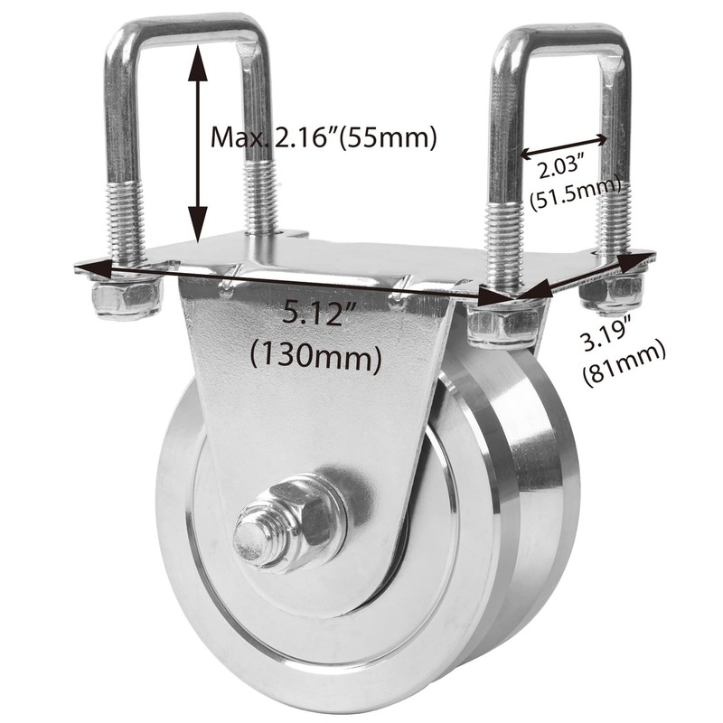 Gudwells Heavy Duty 4” Slide Gate V-Groove Wheel Dual Bearing