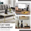 Cyrank Egyptian Cat Statue, Egyptian Cat Resin Statue, Egypt Decoration,