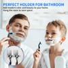 4Pcs Razor Holder, Shaver Hook Hanger, Multipurpose Self Adhesive Double