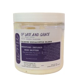 Essential Oil Body Butter - Calming Eucalyptus Blend | Helps soothe dry, irritated, chapped skin | Lessens eczema skin irritations | Therapeutic-Grade Essential Oils…