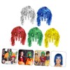 Healvian 5pcs Metallic Wigs for Women and Girls Shiny Foil