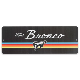 Ford Bronco Retro Stripe Metal Sign - Classic Bronco Wall Decor for Garage or Man Cave