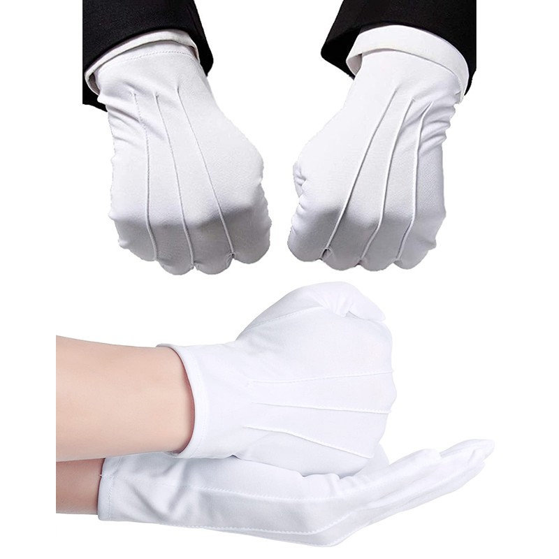 aoory 10 Pairs White Gloves for Formal Weddings Receptions Ceremonies