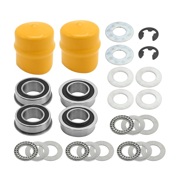 ZUDKSUY Lawn Mower Front Wheel Bearing Kit with Rubber Caps