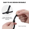 150PCS Black Releasable Cable Ties, 7.6x250mm Reusable Heavy Duty Nylon