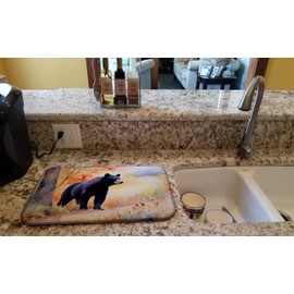 Caroline's Treasures DAC2876DDM American Black Bear Dish Drying Mat Absorbent Dish Drying Mat Pad for Kitchen Counter Dish Drainer Mat for Countertop, 14 x 21", Multicolor