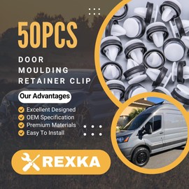 Rexka 50pcs Wheel Opening Molding Clip Retainer Compatible with Ford W716507-S300 Expedition EcoSport Transit 150 250 350 W716507S300