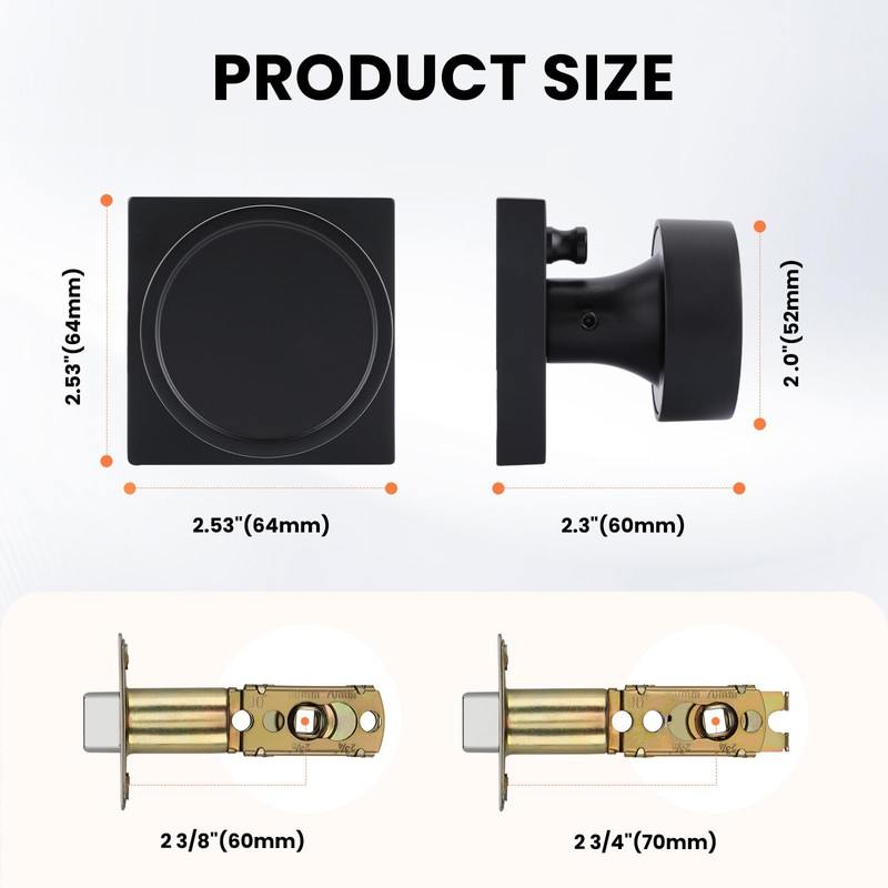 Haidms Black Interior Door Knobs, Zinc-Alloy Heavy Duty Round Matte