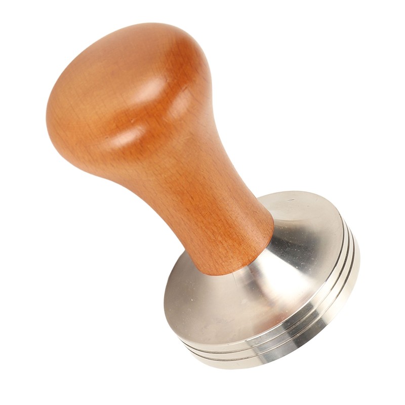 Coffee Tamper Solid Wood Handle Stainless Steel Easy to Use
