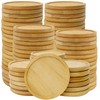 UEJYWUY 60 PCS 3.5 x 3.5 Inch Natural Round Bamboo