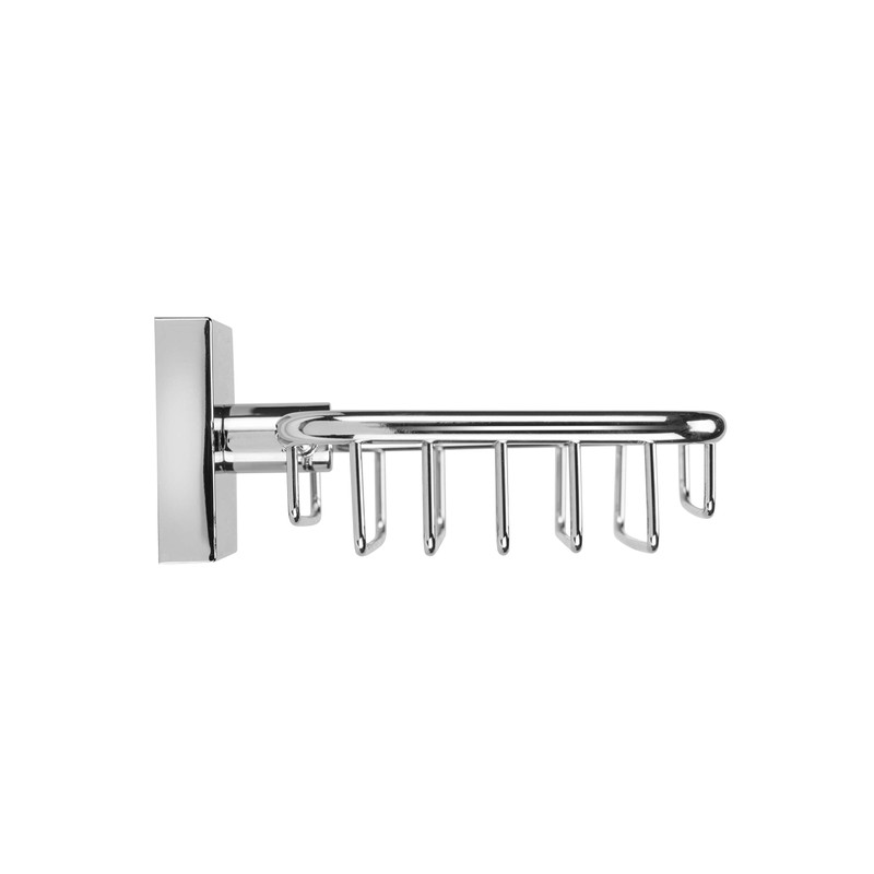 Croydex Flexi-Fix Chester Soap Basket, Zinc Alloy, Silver, 54 x