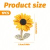 1 Pcs Sunflower Pin Badge,Sophisticated Sunflower Brooch,Yellow & Gold Sunflower