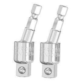 FOCMKEAS 2PCS Power Drill Sockets Adapter 3/8" Impact Square Drive Adapter, 360°Rotatable Hex Shank Impact Driver Socket Adapter/Extension, Swivel Socket to Drill Adapter, CRV