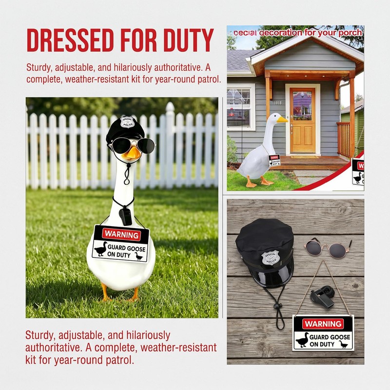 4 Pcs Guard Porch Goose Outfits for 17/23 Inch Lawn