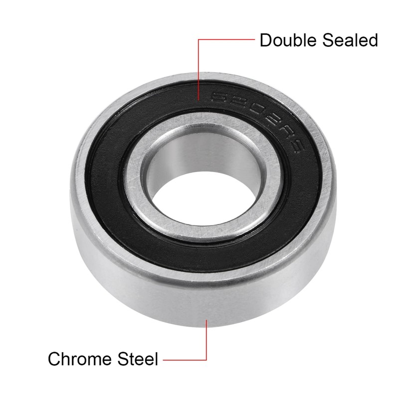 sourcing map 2 Pcs 6202-2RS Deep Groove Ball Bearing 15x35x11mm