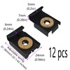 Risbay 12PCS Mirror Clips Black Wide Channel Mirror Hanger Clip