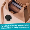 Custom Self-Inking Round Pocket Stamp - Black Case - 1-3/16"