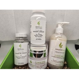Clear Skin Vitamin System, AHA/BHA Cleanser and Calm Skin Moisturizer. Four in one box.