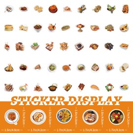 Funny Food Stickers 100 Pieces, Water Bottle Stickers, Beautiful Scrapbook Stickers, Stickers for Laptops, Computers for Teens, Kids, Girls (Food)