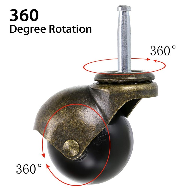 MDLUU 4 Pcs 2" Stem Casters, Antique Ball Caster Wheel