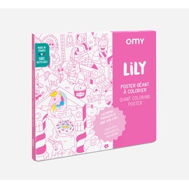 Omy Giant Coloring Poster, Lily The Unicorn, 40 x 28 inches, Creative Fun and Play for Kids, Adults, and The Whole Family.