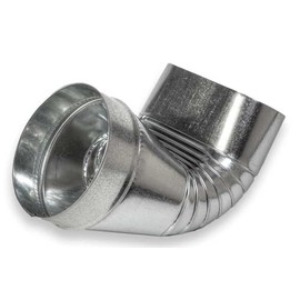 HVAC Premium Round to Oval Elbow Boot | Galvanized Sheet Metal Oval to Round 90-Degree Boot | 6" Oval to Round Elbow Fitting is Compatible with Duct 6"