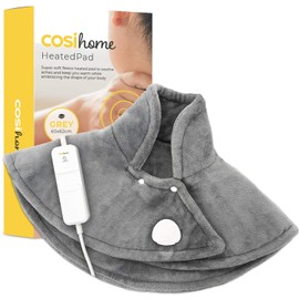 Electric Heat Pad for Neck & Shoulders by Cosi Home®, Luxury Heated Shoulder & Neck Warmer with 3 Heat Settings Made from Super Soft Fleece Material- Heating Pad