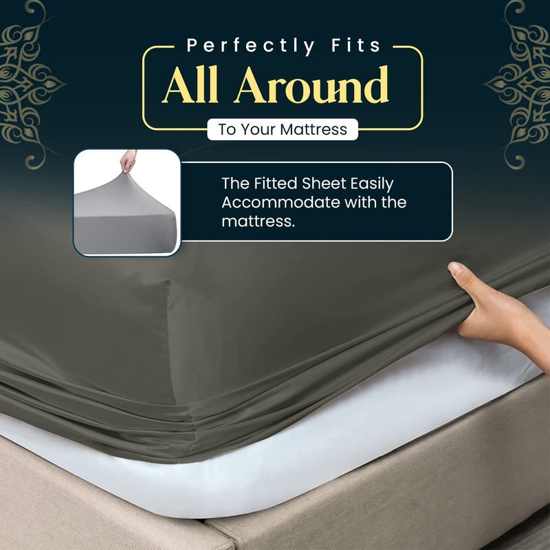 Sunshine Comforts Microfiber Fitted Sheets Breathable, Anti Wrinkle 26cm Deep