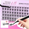VEYESBEAUTY Lash Clusters Eyelash Extensions Thin & Invisible Band DIY