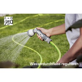 REHAU Gartenbrause Comfort, 8 Wasserstrahlformen, Garten Handbrause mit Einhand-Bedienfunktion