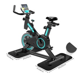 Bibykivn Floor Protection Mat for Fitness Equipment, 6 mm Thick Floor Protection Mat Treadmill, PVC Underlay Mats for Treadmills/Walking Pad/Weight Bench/Cross Trainer/Exercise Bike 28 x 70 cm x 2