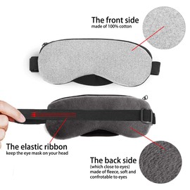 Heated Eye mask - VINDAR Cotton Eye Mask, Warming Night Massage Mask, Electric USB Heated Hot Pads, Adjustable Temperature Control, Designed to Relieve for Blepharitis, Dry, Stress, Puffy Eyes