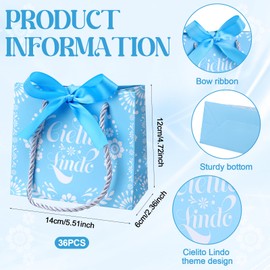 36 Pcs Mini Cielito Lindo Baby Shower Gifts Bags with Handles (Blue)