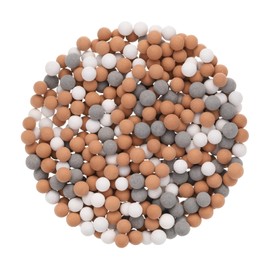 uxcell 7 Packs Replacement Shower Head Bead 5-6mm Shower Filter Beads Replacement Mineral Stone Bead for Water Softener Filtration Shower Head, White, Grey, Orange