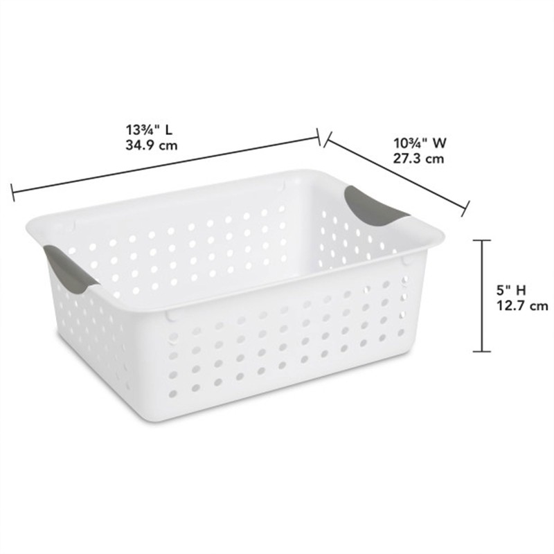 Sterilite 6-Pack Medium Ultra Basket, Open Top Plastic Storage Organizer,