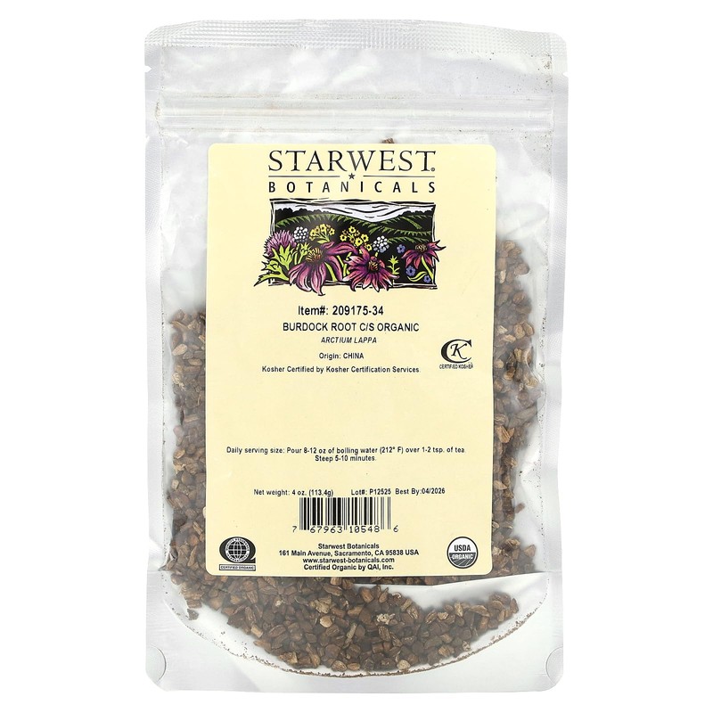 Burdock Root Cut & Sifted Org - Arctium lappa, 4