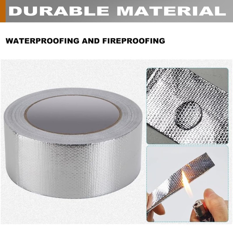 2 Rolls High-Temp Heat Shield Tape Reflective Adhesive Backed Roll