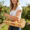 Reaeng 3-Piece Wooden Garden Harvest Basket Set with Handles (S/M/L),