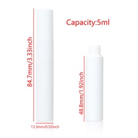 COSIDEA 10 Mini Envases de Muestra Blancos de 5 Ml para Aceite de Ricino con Tubo, Envase Vacío para Rímel.