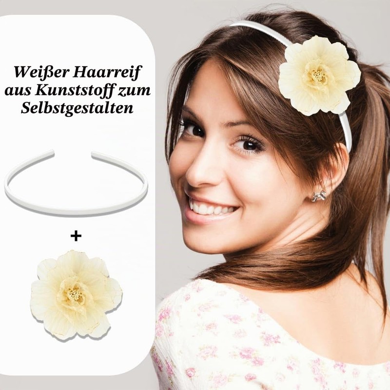 20 x 5mm Thin White Hard Plastic Headbands