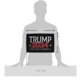 Trump Take Back America Flag Black for Car Black Bandera para Carros Window Clip Pole Mount Kit Rally Shooting 2024 Poster Auto Decor MAGA Sign Outdoor Decorations Republican Gift Made in USA