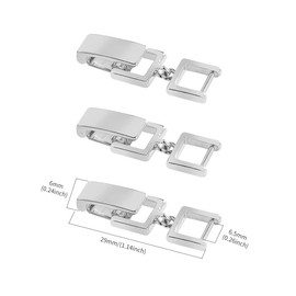 WMHaiMo White Gold/Gold Plated 3pcs Fold Over Clasp Set for Bracelet or Necklace Making Jewelry Extender(White Gold 6.5mm)